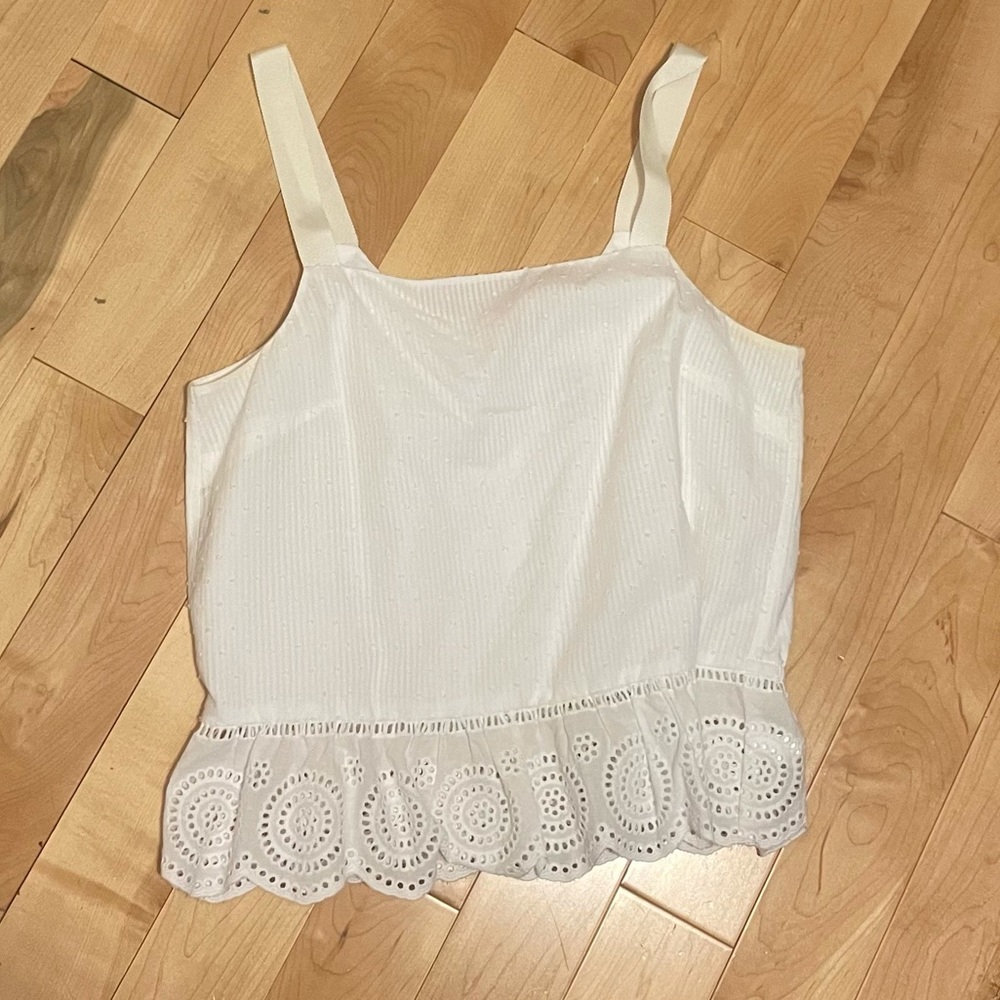 White tank top with lace bottom